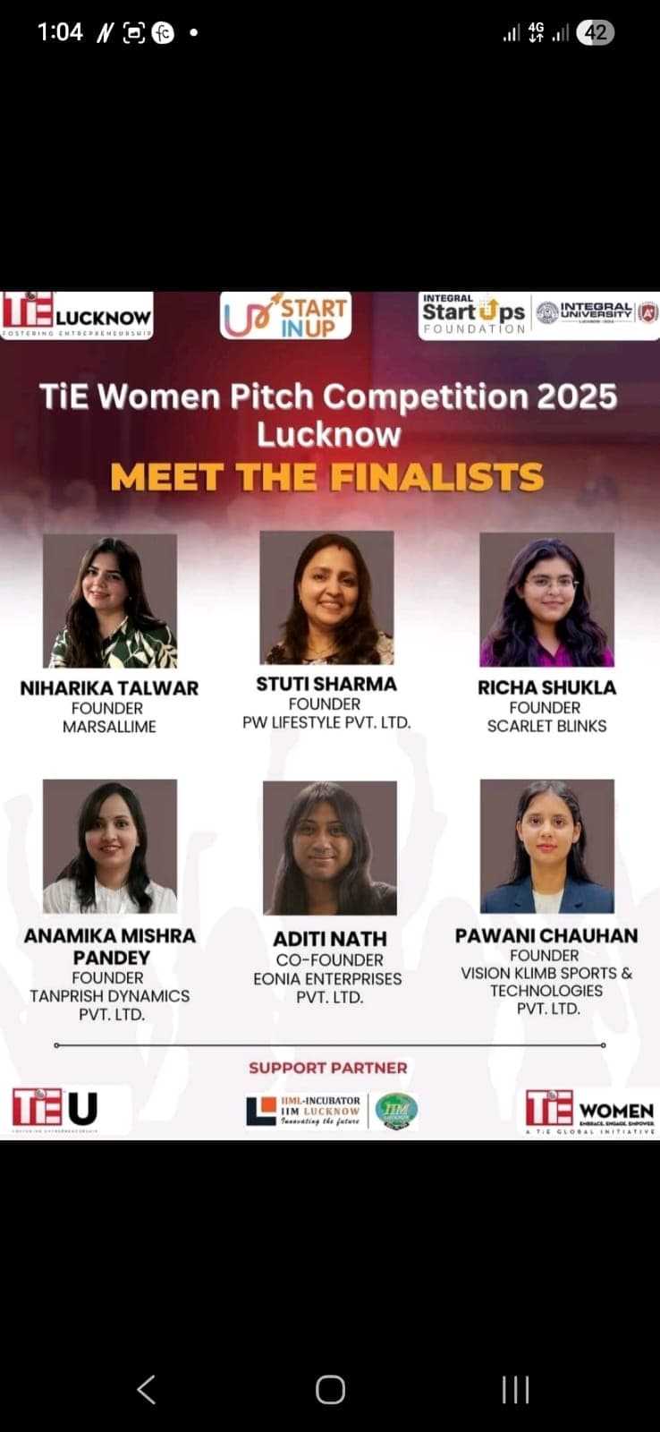Finalist at TiE Women Pitch Competition 2025